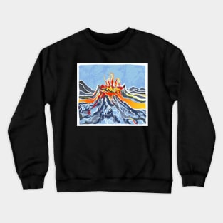 Iceland Volcanic Eruption Batik Style Design Crewneck Sweatshirt